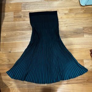 Nanette Lepore Teal and Black A-Line Skirt